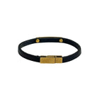 Saint Laurent Paris Bracelet Leather Black — view 3
