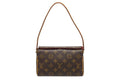 Louis Vuitton Recital Handbag Monogram Canvas Vachetta Leather Brown Gold