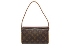 Louis Vuitton Recital Handbag Monogram Canvas Vachetta Leather Brown Gold