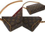 Louis Vuitton Recital Handbag Monogram Canvas Vachetta Leather Brown Gold — view 6