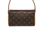 Louis Vuitton Recital Handbag Monogram Canvas Vachetta Leather Brown Gold — view 2