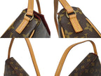 Louis Vuitton Recital Handbag Monogram Canvas Vachetta Leather Brown Gold — view 5