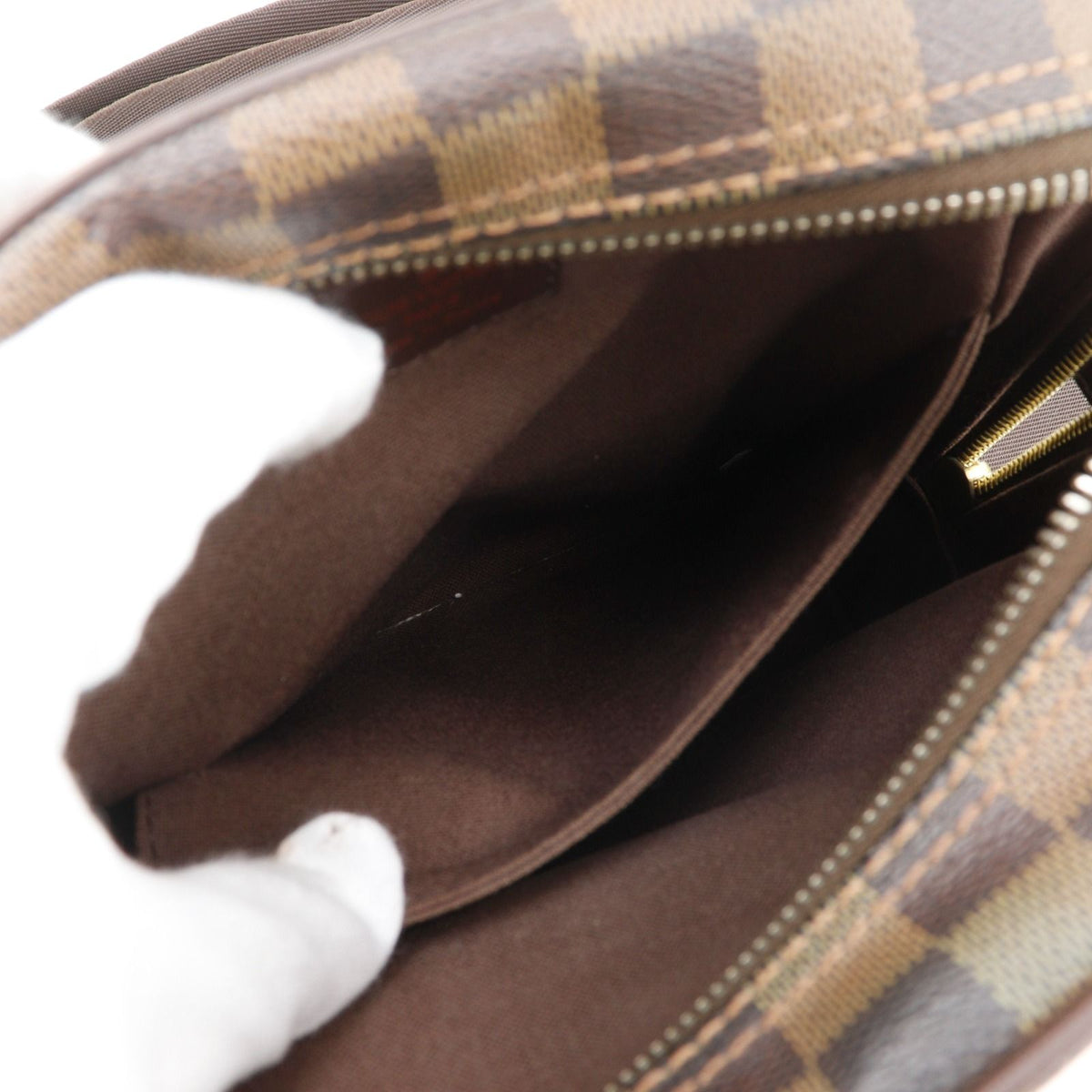 Louis Vuitton PM Damiercanvas Brown Shoulder Bag — view 6