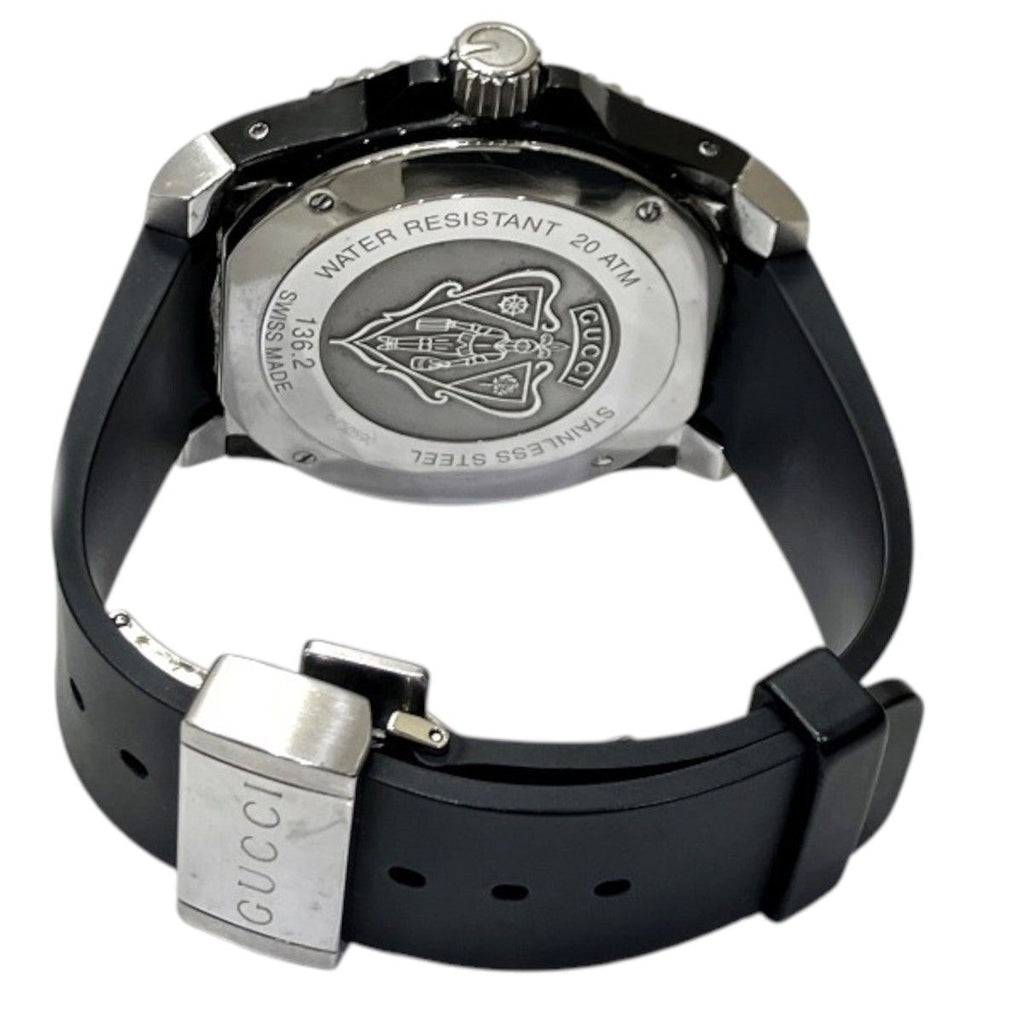 Gucci Watch SS Rubber Quartz Black Dial 136.2 — view 6