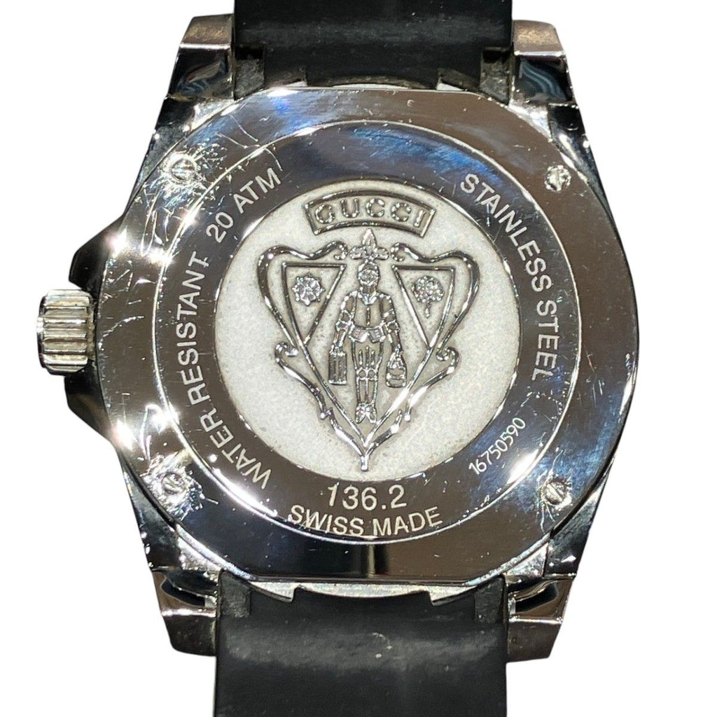 Gucci Watch SS Rubber Quartz Black Dial 136.2 — view 5