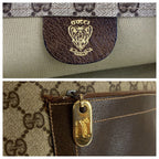 Gucci Vintage Sherry Line Beige Brown GG Supreme Canvas Tote Shoulder Bag — view 3