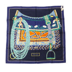 Hermes Heaven Carre 90 Silla Gaucho's Saddle Marine Navy Scarf — view 6