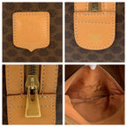 Celine Vintage Macadam Brown Gold Leather Boston Bag — view 3