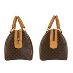 Celine Vintage Macadam Brown Gold Leather Boston Bag — view 7