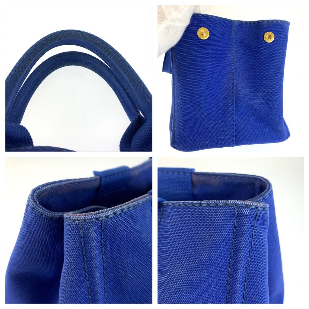 Prada Canapa Tote Blue Canvas — view 6