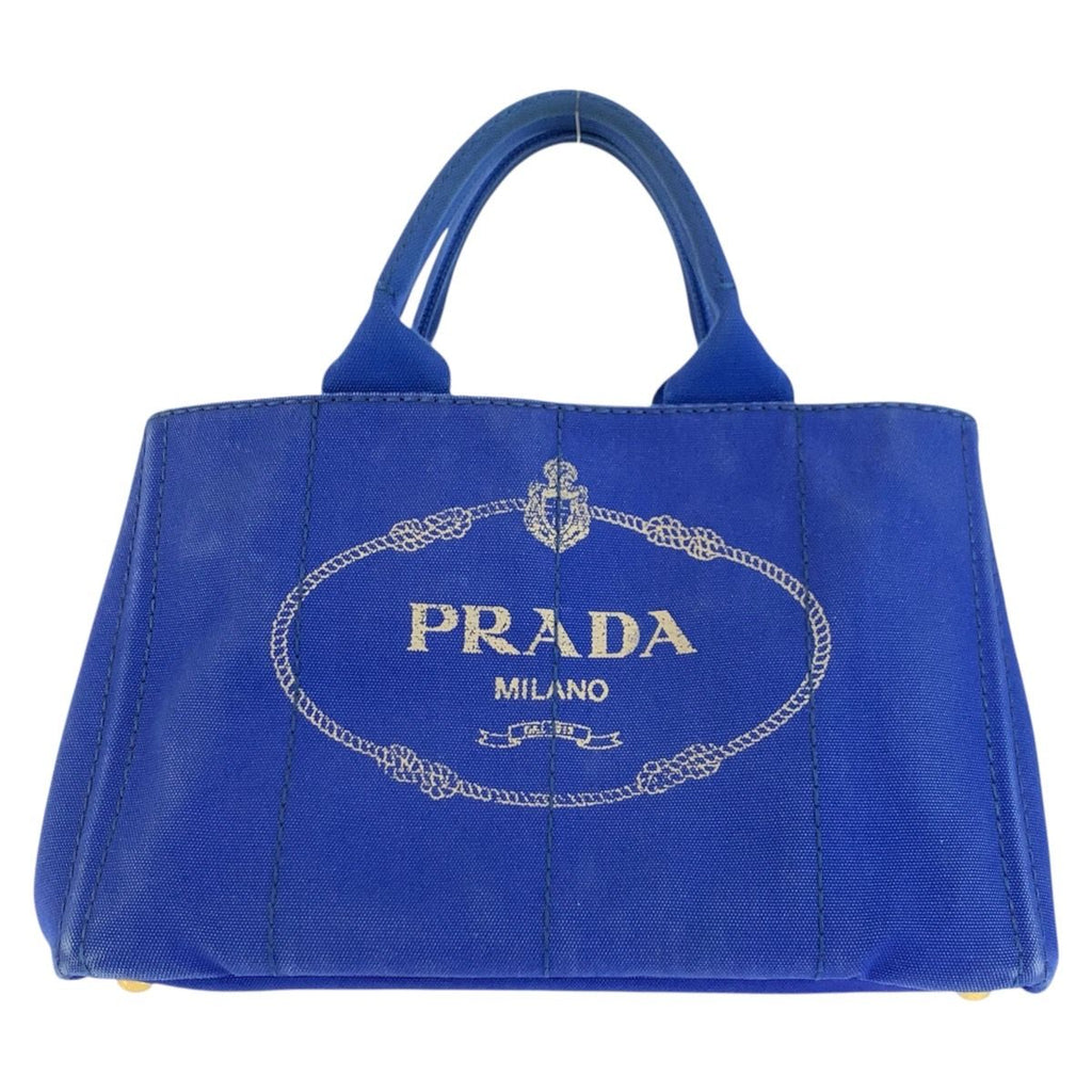 Prada Canapa Tote Blue Canvas