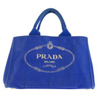 Prada Canapa Tote Blue Canvas