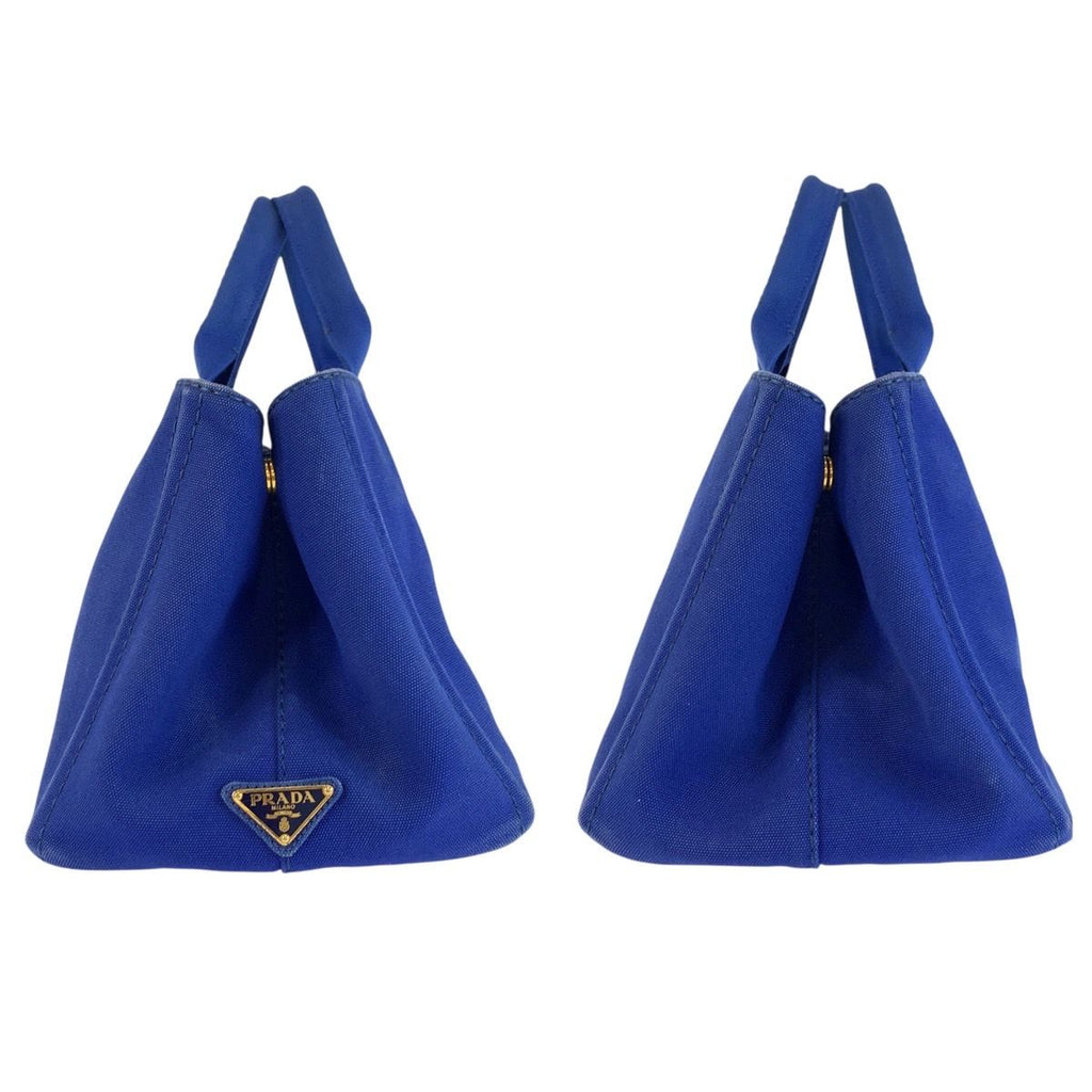 Prada Canapa Tote Blue Canvas — view 8
