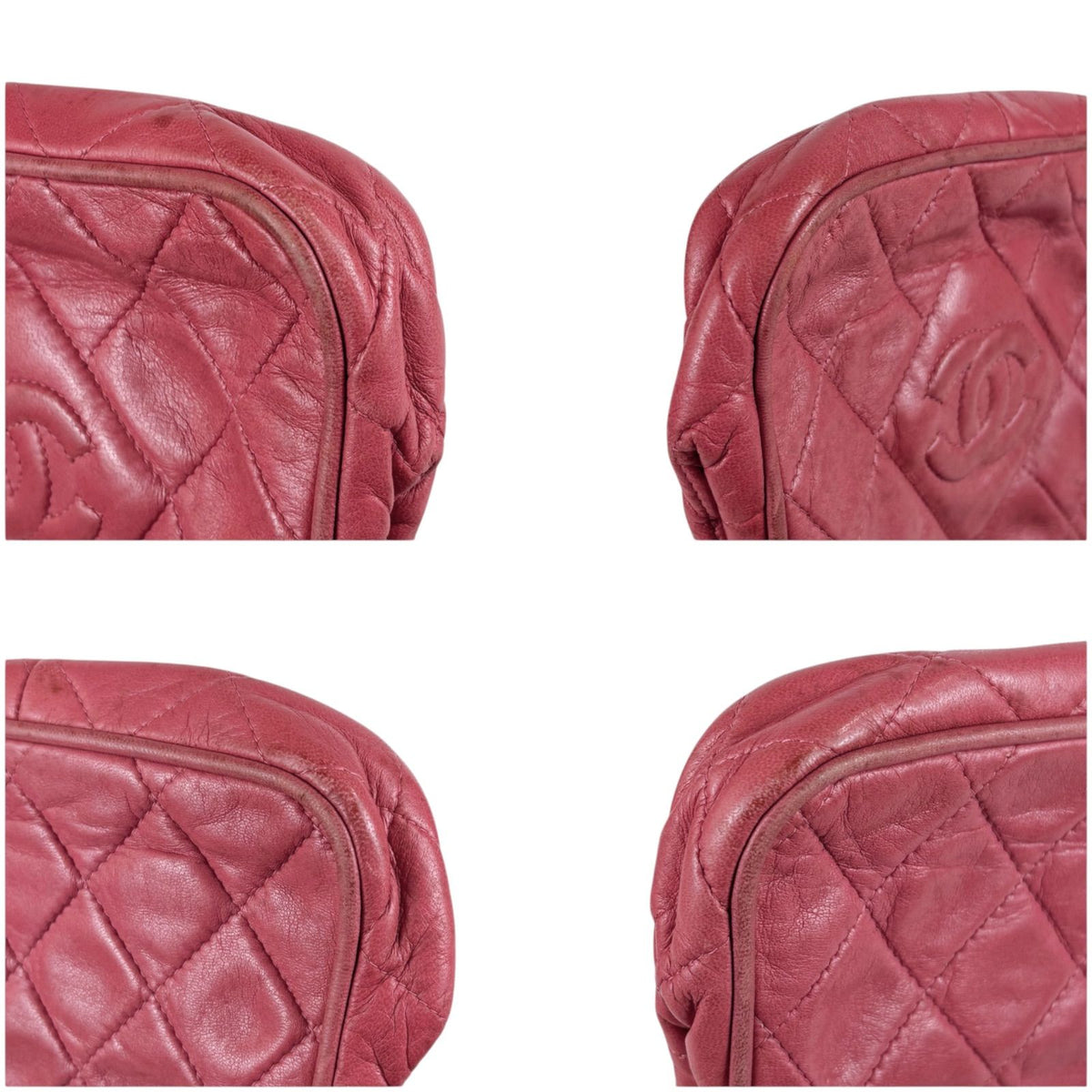 Chanel Quilted Shoulder Bag Waist Pouch CC Logo Lambskin Pink — view 7