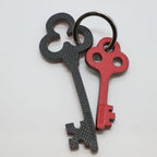 Hermes Ten Petit Ash Key Charm Red Black Green Bag Leather Key Ring — view 2