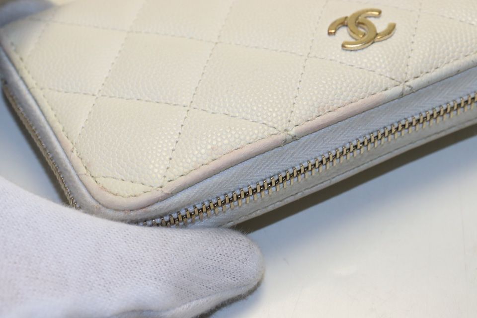 Chanel Stand Quilted Caviar Leather GD Wallet — view 9