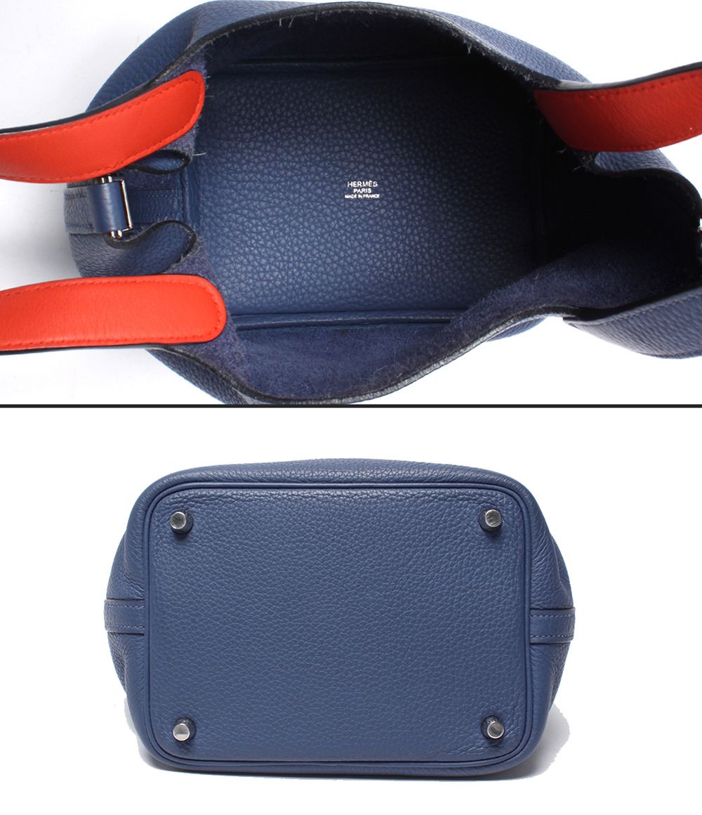 Hermes Handbag Silver Blue Capucines Taurillon Clemence — view 3