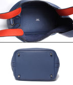 Hermes Handbag Silver Blue Capucines Taurillon Clemence — view 3