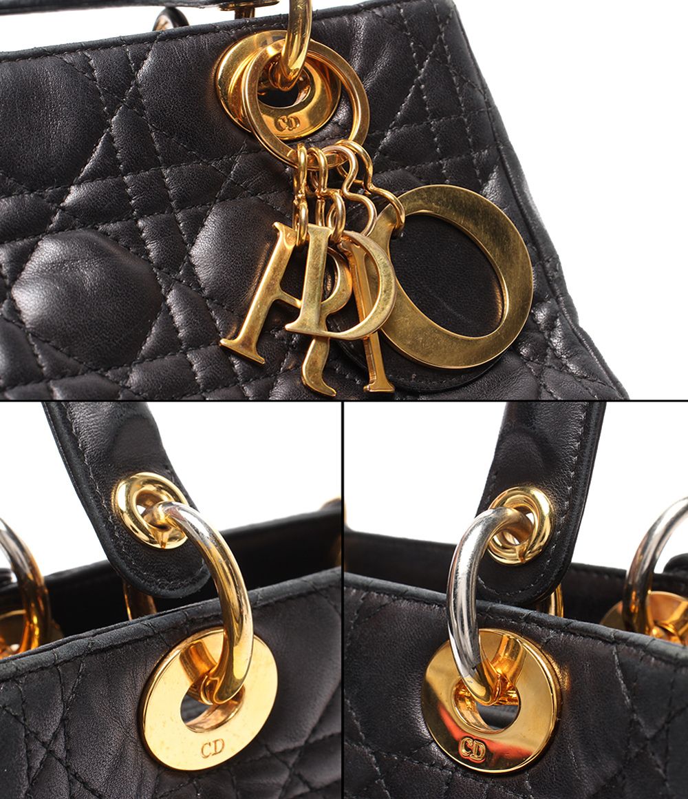 Dior 2-Way Shoulder Bag Dio Cannage LadyChristian — view 8