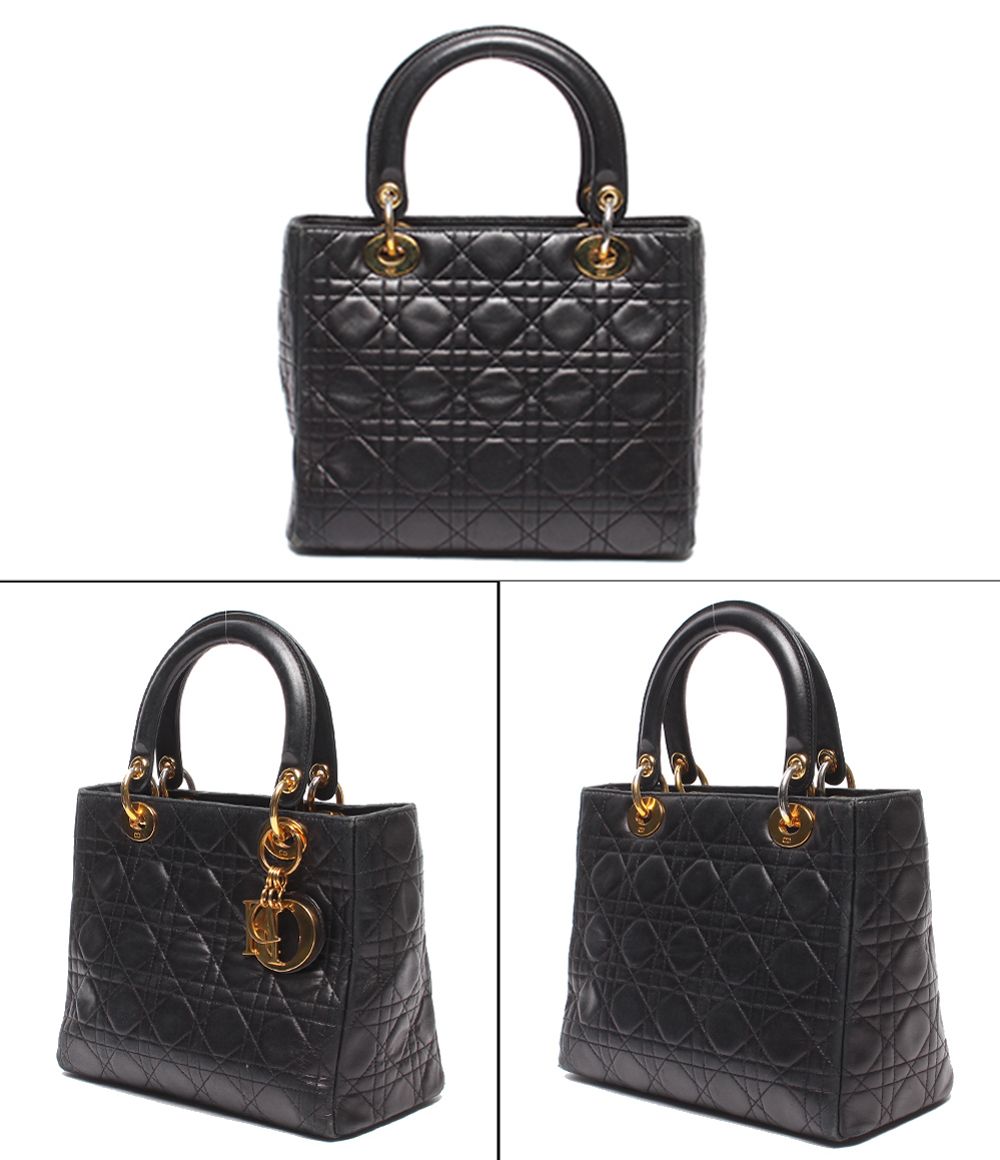 Dior 2-Way Shoulder Bag Dio Cannage LadyChristian — view 2