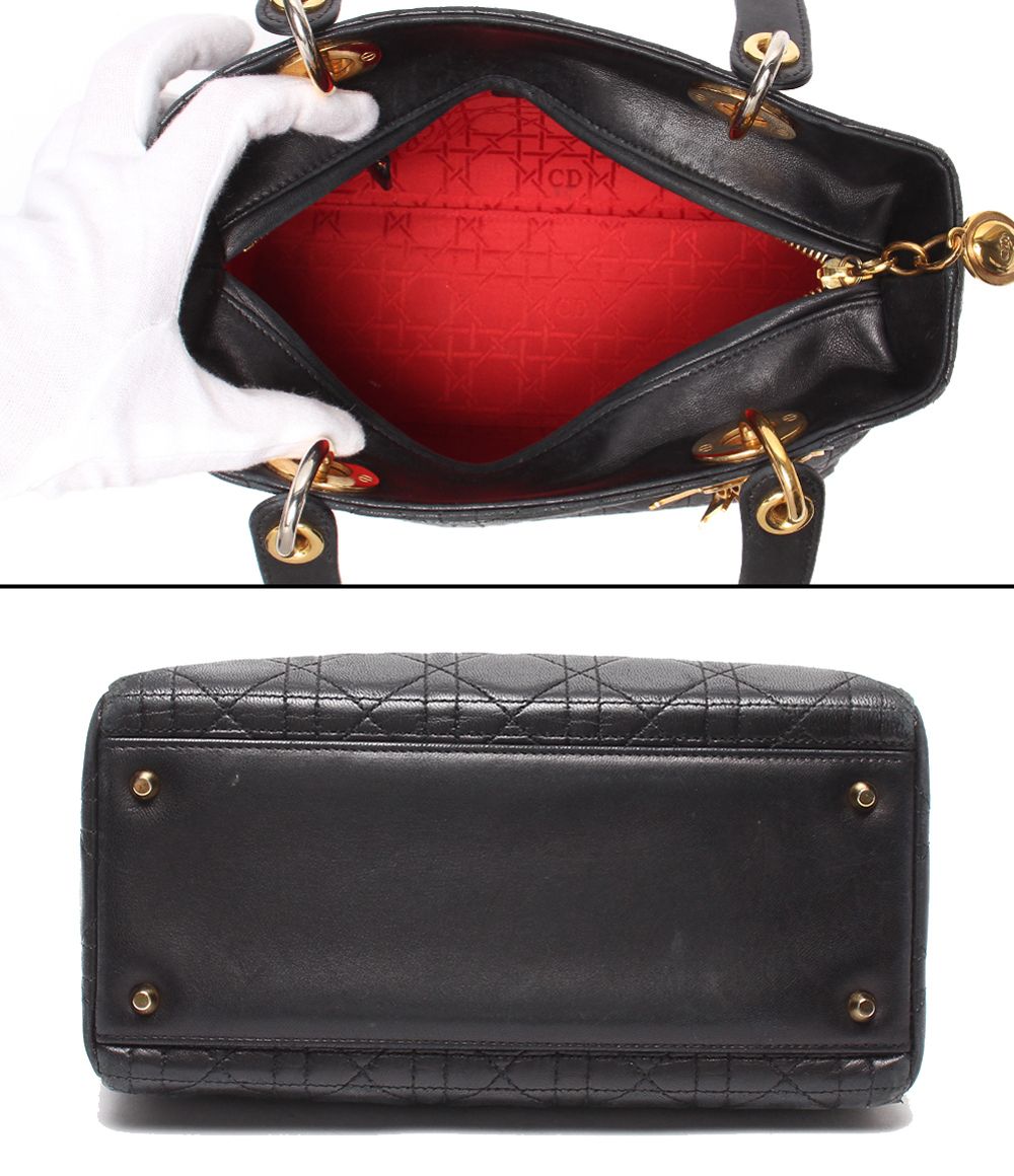 Dior 2-Way Shoulder Bag Dio Cannage LadyChristian — view 3