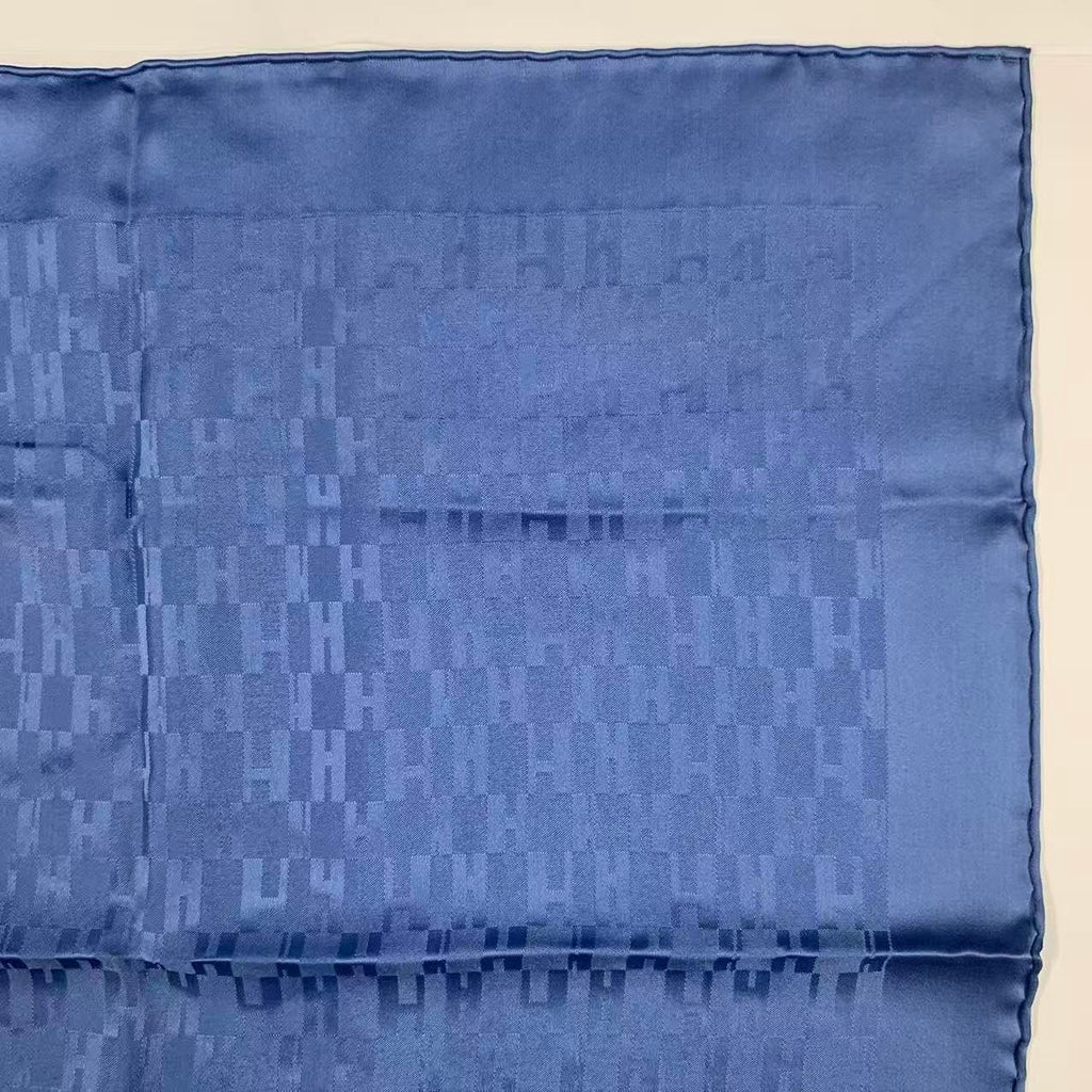 Hermes Carre Grand Seychelles Pocket Chief Blue Scarf — view 2