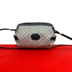 Gucci Vintage Micro GG Logo Leather Mini Shoulder Bag Pochette Navy