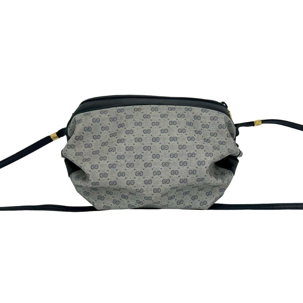 Gucci Vintage Micro GG Logo Leather Mini Shoulder Bag Pochette Navy — view 3