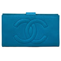 Chanel Wallet CC Logo Blue Gold