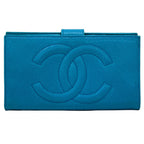 Chanel Wallet CC Logo Blue Gold