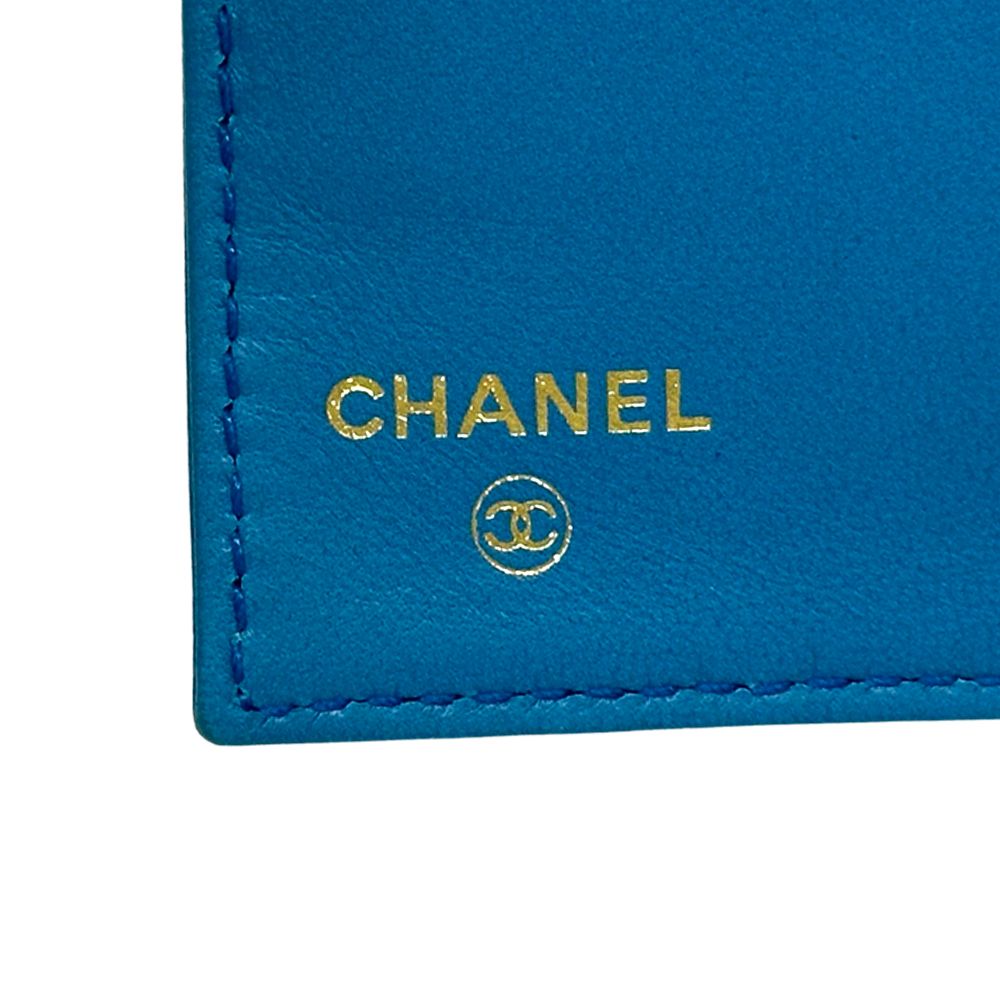 Chanel Wallet CC Logo Blue Gold — view 6