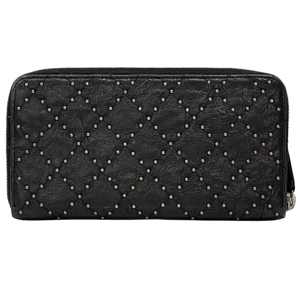 Chanel Wallet Quilted Leather Black Silver — view 2