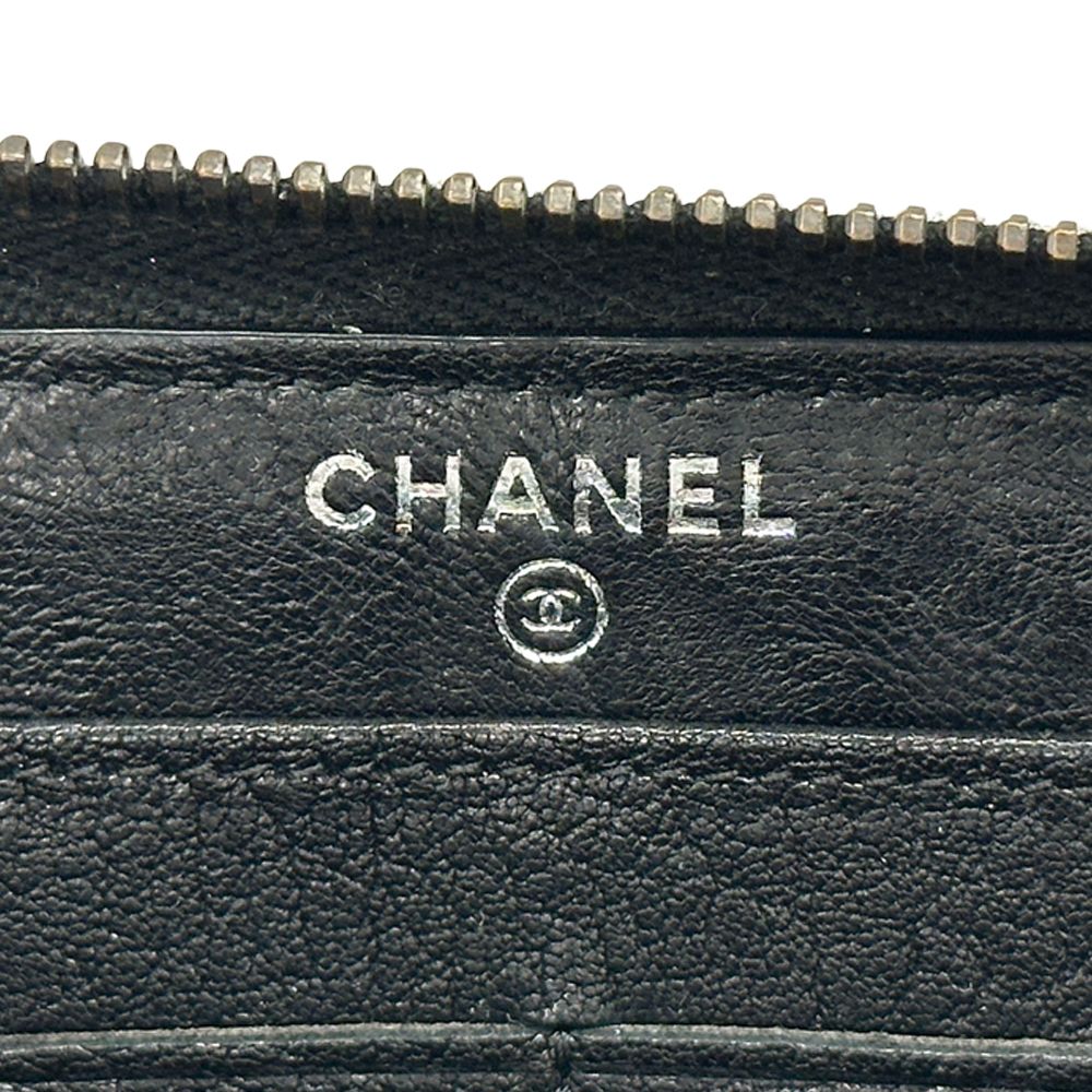 Chanel Wallet Quilted Leather Black Silver — view 6