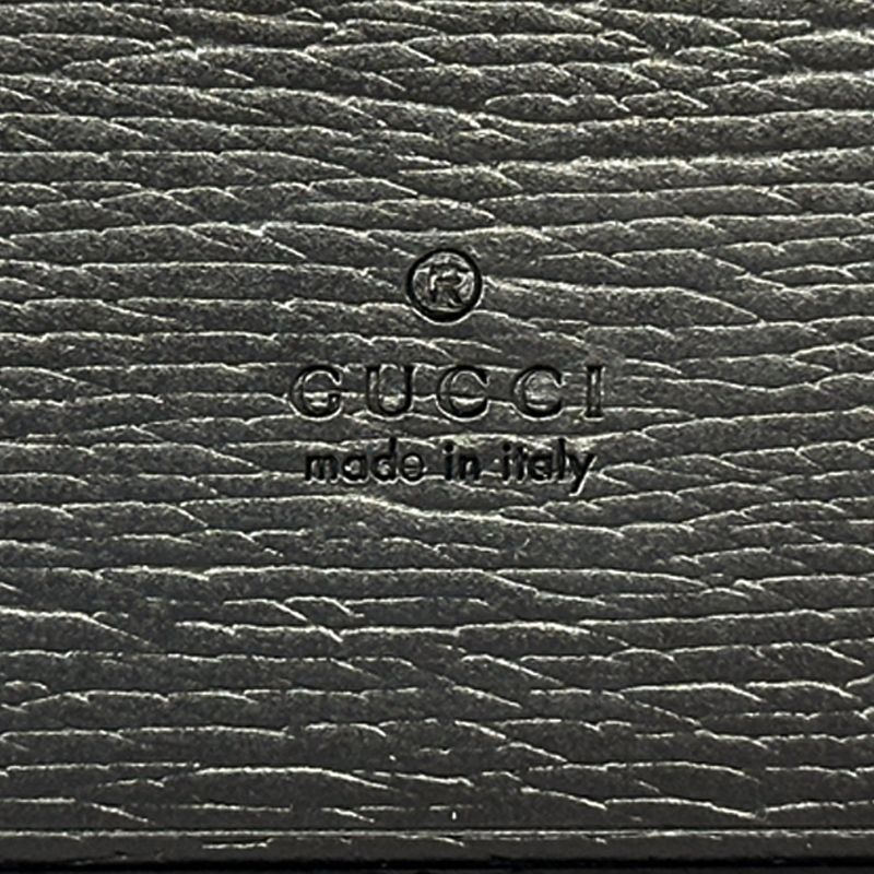 Gucci Card Case Leather Black Gold — view 5