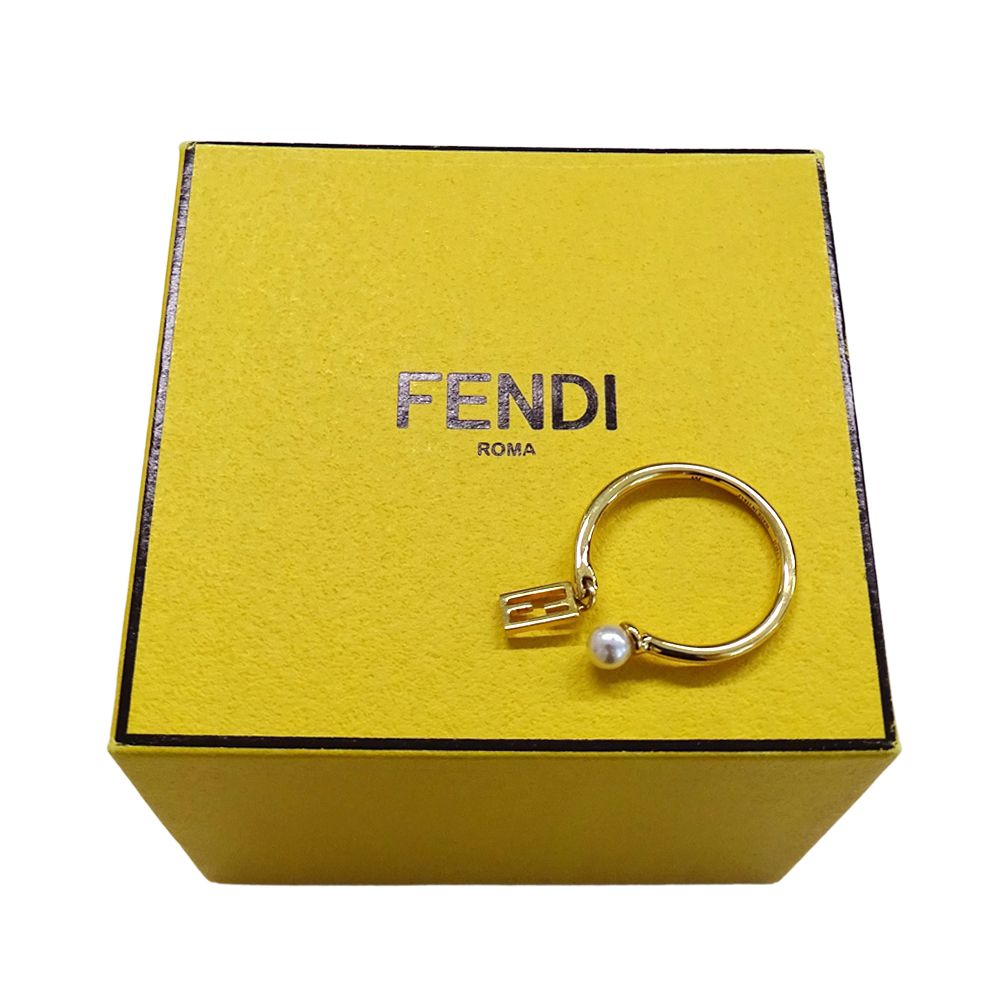 Fendi Ring Metal Pearl Gold