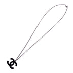 Chanel Necklace CC Logo Metal Black Silver — view 5