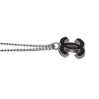 Chanel Necklace CC Logo Metal Black Silver — view 3