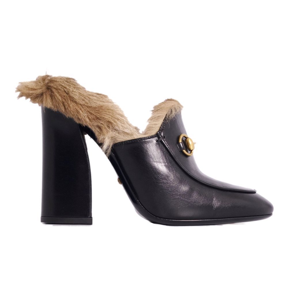 Gucci Sandals Prince Town Horsebit Fur Leather
