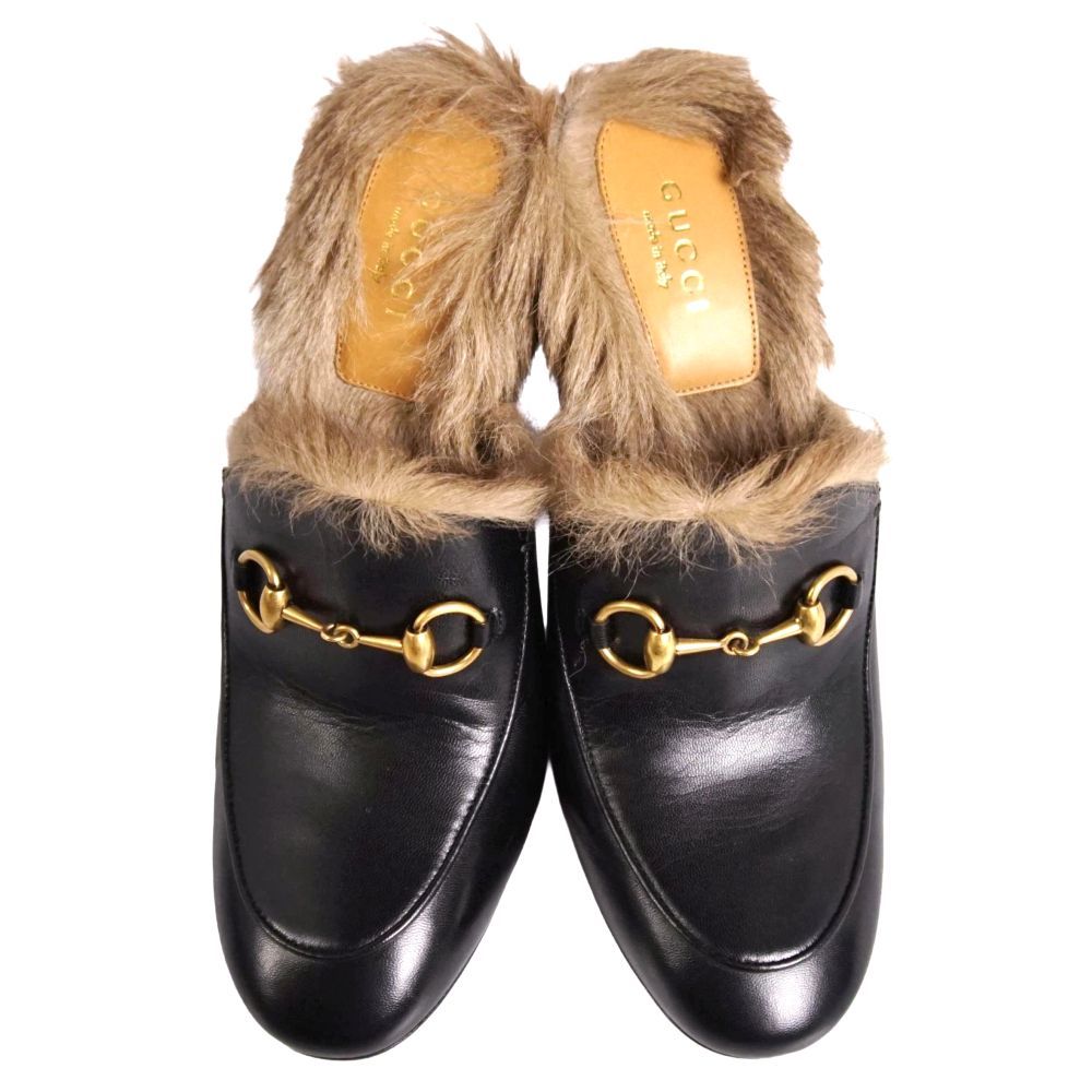 Gucci Sandals Prince Town Horsebit Fur Leather