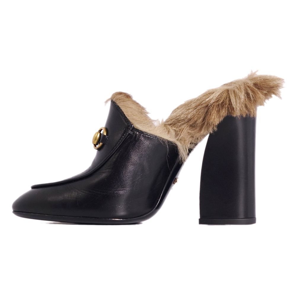 Gucci Sandals Prince Town Horsebit Fur Leather