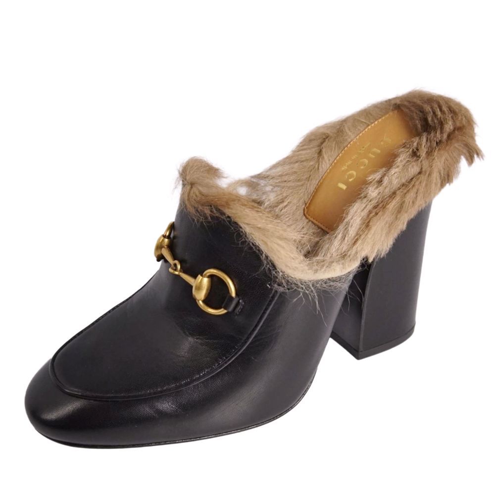 Gucci Sandals Prince Town Horsebit Fur Leather