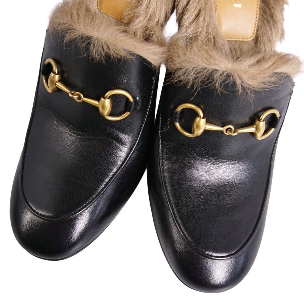 Gucci Sandals Prince Town Horsebit Fur Leather