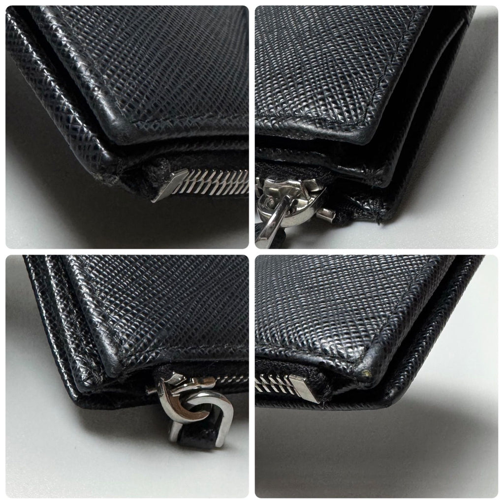 Prada Saffiano Triangle Logo Wallet Black — view 8