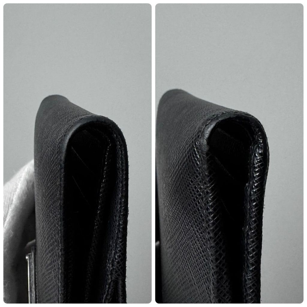 Prada Saffiano Triangle Logo Wallet Black — view 9