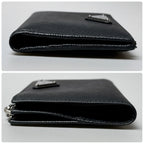 Prada Saffiano Triangle Logo Wallet Black — view 6