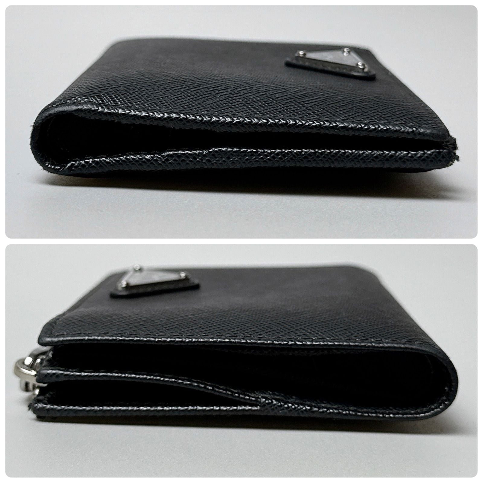 Prada Saffiano Triangle Logo Wallet Black — view 6