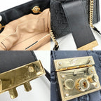 Gucci Shoulder Bag Guccissima Padlock Chain GG Bag Leather Black Gold — view 6