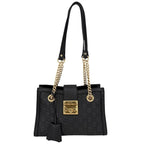 Gucci Shoulder Bag Guccissima Padlock Chain GG Bag Leather Black Gold