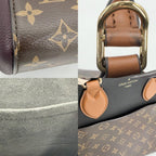 Louis Vuitton 2-Way Fold Tote MM Shoulder Bag Crossbody Monogram Canvas Brown — view 7