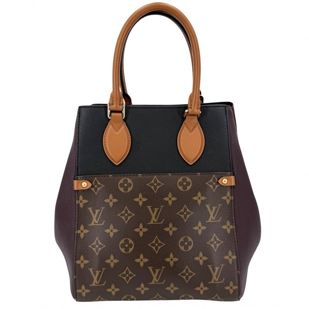 Louis Vuitton 2-Way Fold Tote MM Shoulder Bag Crossbody Monogram Canvas Brown — view 2